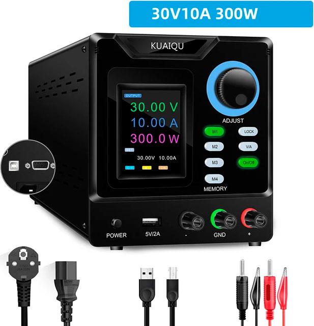 KUAIQU SPPS-D3010-232 імпульсний лабораторний блок живлення: 0-30В, 0-10A, інтерфейс: RS232/USB, функція