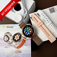 Элегантные женские смарт часы с круглым циферблатом, Smart Watch Gt4 mini gold, женские круглые часы золото