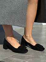 Туфлі жіночі замшеві чорні FORM