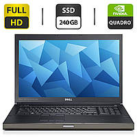 Ноутбук Б-клас Dell Precision M6800/ 17.3" 1920x1080/ i7-4910MQ/ 32GB RAM/ 240GB SSD/ Quadro K3100M 4GB