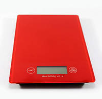 Настольные кухонные электронные весы DOMОTEC MS-912 для взвешивания продуктов до 5кг Красные akr
