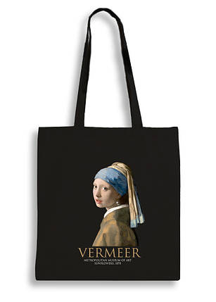 Екошопер BookOpt BK4074 VERMEER "Дівчина з перловою сережкою" чорний, фото 1