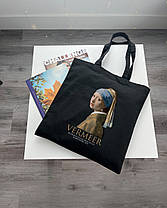 Екошопер BookOpt BK4074 VERMEER "Дівчина з перловою сережкою" чорний, фото 3