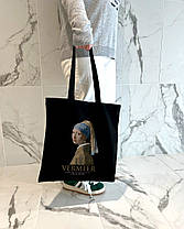 Екошопер BookOpt BK4074 VERMEER "Дівчина з перловою сережкою" чорний, фото 4