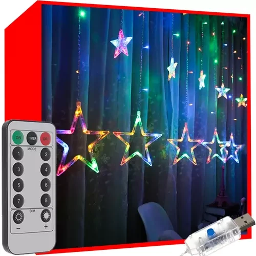 Світлова завіса 138 LED USB- багатобарвна K÷19748