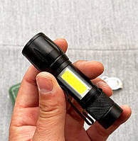 Фонарь аккумуляторный BL-513 мощный карманный фонарик ручной с боковым светом COB akr