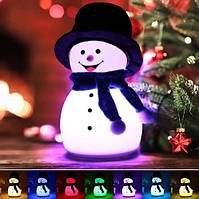 Детский силиконовый ночник Снеговик Snowman LJC-118 светильник аккумуляторный игрушка для сна akr