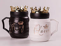 Набор из 2-х керамических чашек King & Queen кружки из керамики akr