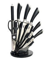 Набор ножей для кухни Bohmann BH-5274 из нержавеющей стали с подставкой 8 предметов Черный akr