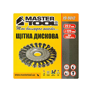 Щітка дискова MASTERTOOL із плетеного дроту 125х22.2 мм 19-9012, фото 4