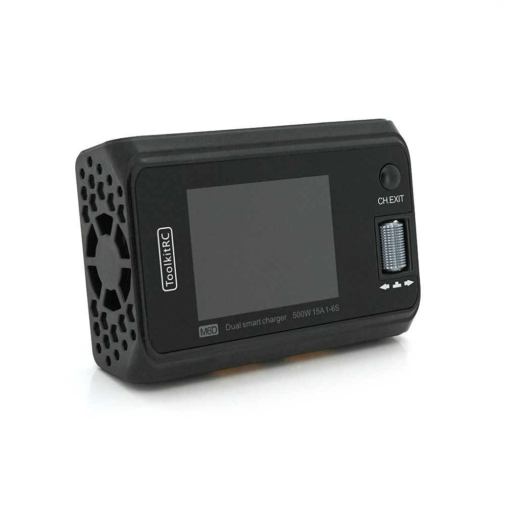 Зарядний пристрій ToolkitRC M6D, 2 канали, 500Вт, тип АКБ LiPo, LiHv, Li-ion, NiMh, LiFe, Pb, USB, роз'єм