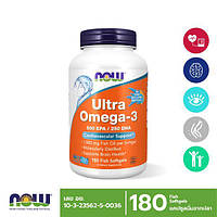 NOW Foods, Ultra Omega-3, рыбий жир с омега-3, 180 капсул