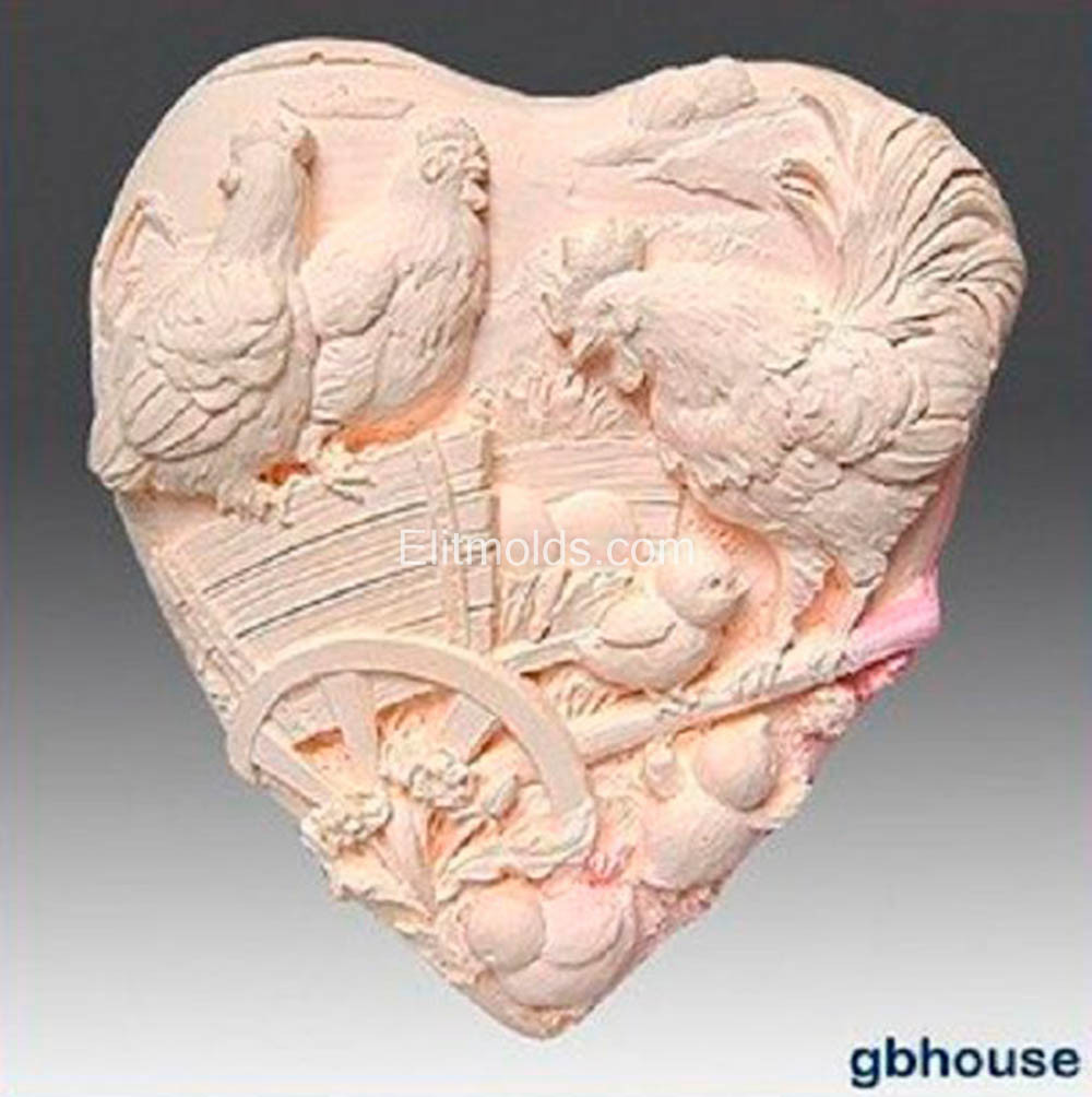 Силиконовая форма Петушок в сердце - фото 1 - id-p412857158