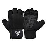 Рукавички для фітнесу RDX W1 Half Black Plus XL, фото 6