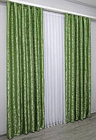 Стильные готовые жаккардовые шторы с подхватами Комплект из 2-х штор 1,5х2,7 м Плотные шторы на тесьме Шторы 2 штуки - 1 х 2,7 м