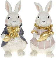 Набор 2 статуэтки "Кролик и Крольчиха" 12х10.5х25см, полистоун
