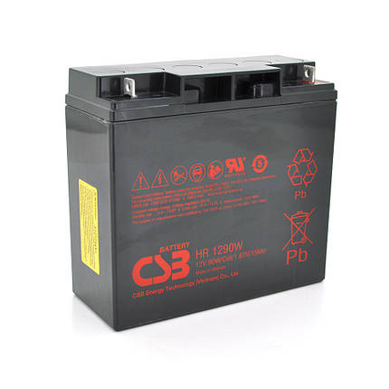 Акумуляторна батарея CSB HR1290W, 12 V 18 Ah (181х159х167мм),6.8 kg Q4, фото 1