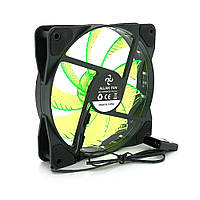 Кулер корпусной 12025 DC sleeve fan 4pin - 120*120*25мм, 12V, 1100об/мин, 15LED, Green m