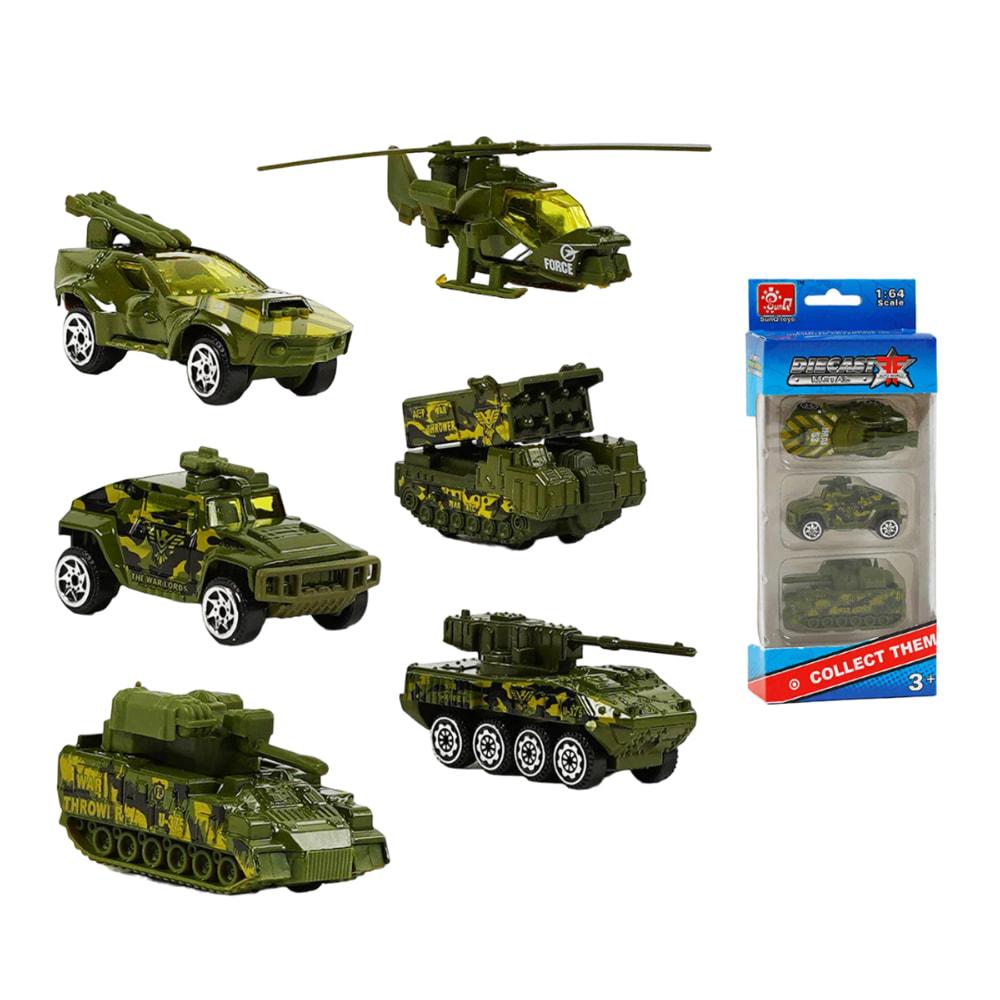 Модель Військова техніка 1:64, SunQ toys Набір 3 шт., асорті SQ 80981-8