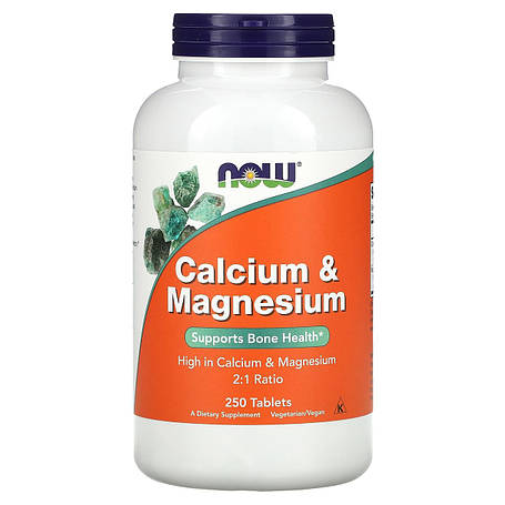 Кальцій і магній, Calcium & Magnesium, Now Foods, 250 таблеток, фото 1