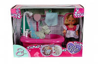 Кукла Эви и набор для купания собаки, с функцией изменения цвета, 3+