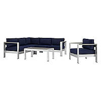 Комплект вуличних меблів диван крісло столик у стилі LOFT Сірий (NS-323) PZ, код: 6671942