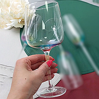 Бокал для вина стеклянный "Клер", 600мл, Мультиколор