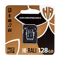 Карта памяти с адаптером Hi-Rali Micro SDXC 128gb UHS-3 Class 10 Черный IN, код: 8062367