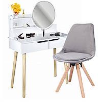 Туалетный столик Jumi SCANDI + кресло Saida серый IN, код: 8372003