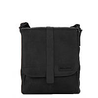 Кожаная сумка через плечо с клапаном черная HillBurry HB3095 UL, код: 8345765