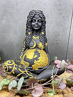 Оберег для беременных Богиня Гайя, Черный с золотом - L 14х9,5 см. (15132)