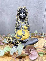 Оберег для беременных Богиня Гайя, Черный с золотом - M 11х7,5 см. (15119)