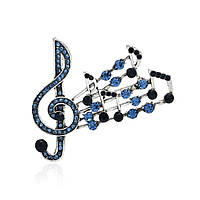 Брошь BROCHE Скрипичный ключ синяя BRBF113569 KC, код: 8176852