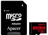 Карта памяти Apacer microSDHC 32GB UHS-I U1 Class 10 (AP32GMCSH10U5-R) + SD адаптер (6351848) LW, код: 1859343
