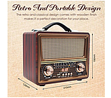 Портативное ретро радио M FM SW Retropolis Seattle Old Retro Radio Bluetooth Powerbank 1200 USB, фото 7