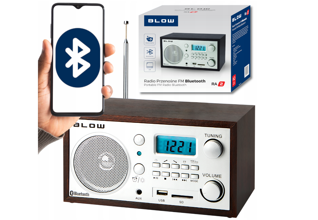 Портативне кухонне радіо будильник BLOW RA2 FM BLUETOOTH