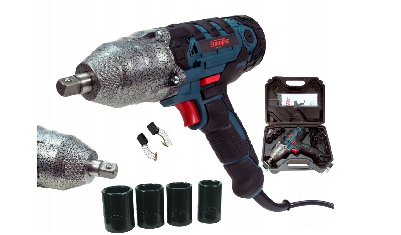 Електричний гайковерт гвинтоверт ключ ударний Eurotec 1/2" 750Nm