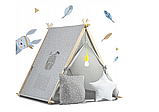 Дитячий намет сіра TIPI Nukido 740521 подушки світлодіодна лампа, фото 4