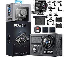 Водонепроникна спортивна екшн-камера AKASO Brave 4 4K UHD + кріплення