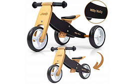 Біговел триколісний дерев'яний Milly Mally Jake, чорний