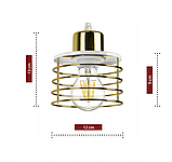 Стельова люстра світильник GLAMOUR із золотим хромом та міддю 947-BG5, фото 8