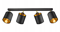 Современный потолочный светильник с четырьмя абажурами подвесная люстра черное золото 927-BG4