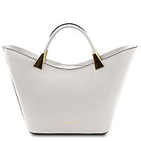 Женская итальянская кожаная сумка тоут Tuscany TL142287 (Белый) хорошее качество