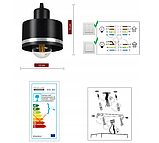 Підвісний стельовий світильник у стилі лофт Luxolar 383 E27 чорний 4 плафони на стрічці, фото 4