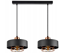 Подвесной потолочный светильник в стиле лофт Luxolar 754 E27 черный с медью 2 плафона