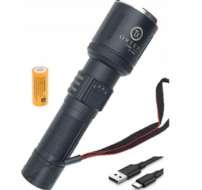 Ліхтарик ручний світлодіодний акумуляторний водонепроникний Ortex OX-8852, фото 1