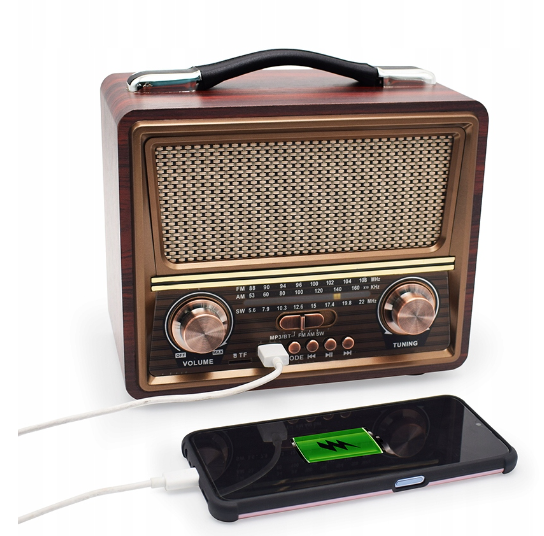 AM, FM, SW Радіоприймач Retropolis Seattle від мережі та батареї з Bluetooth-з'єднанням