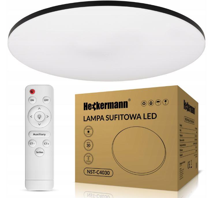 Круглий світильник стельовий Heckermann LED CEILING білий 30 Вт з пультом управління