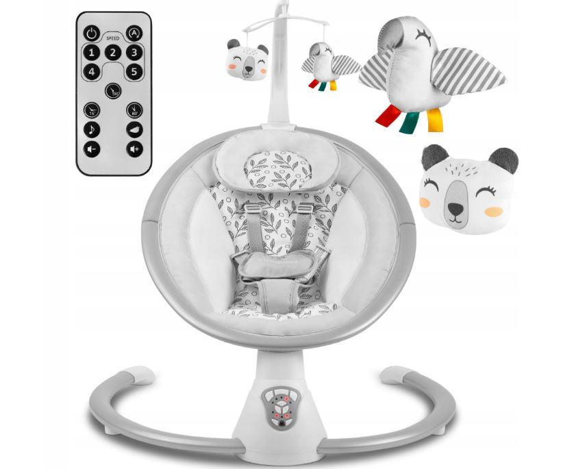 Качалка RicoKids 705000 електрична дитяча шезлонг для новонароджених з пультом 65 x 73 см