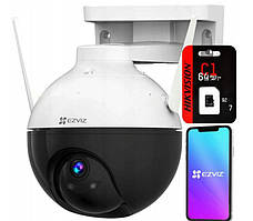 IP-камера відеоспостереження зовнішня обертова Ezviz C8T + карта пам'яті microSD Hikvision 64Gb